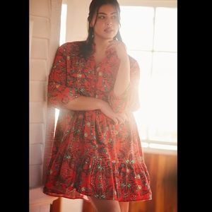 NWT floral print flounced mini dress